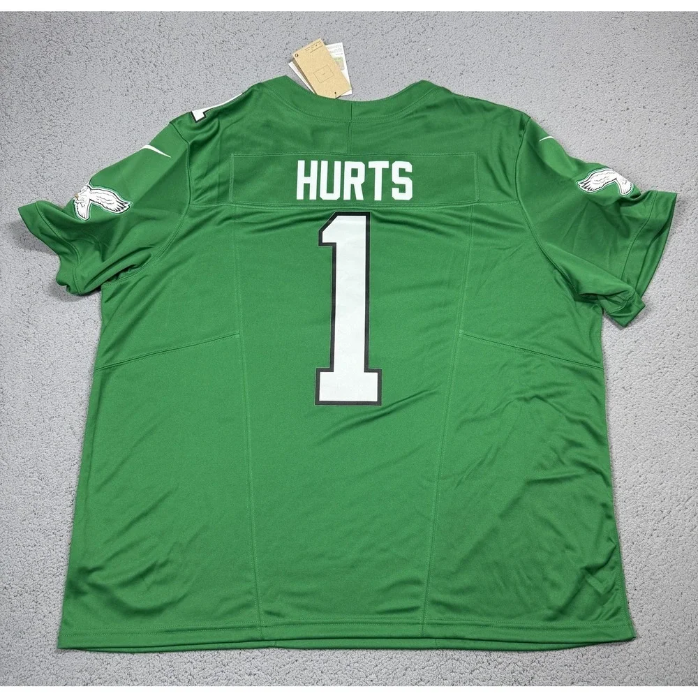NWT Nike Philadelphia Eagles Jersey Mens 3XL Green NFL Football On Field Hurts 1
